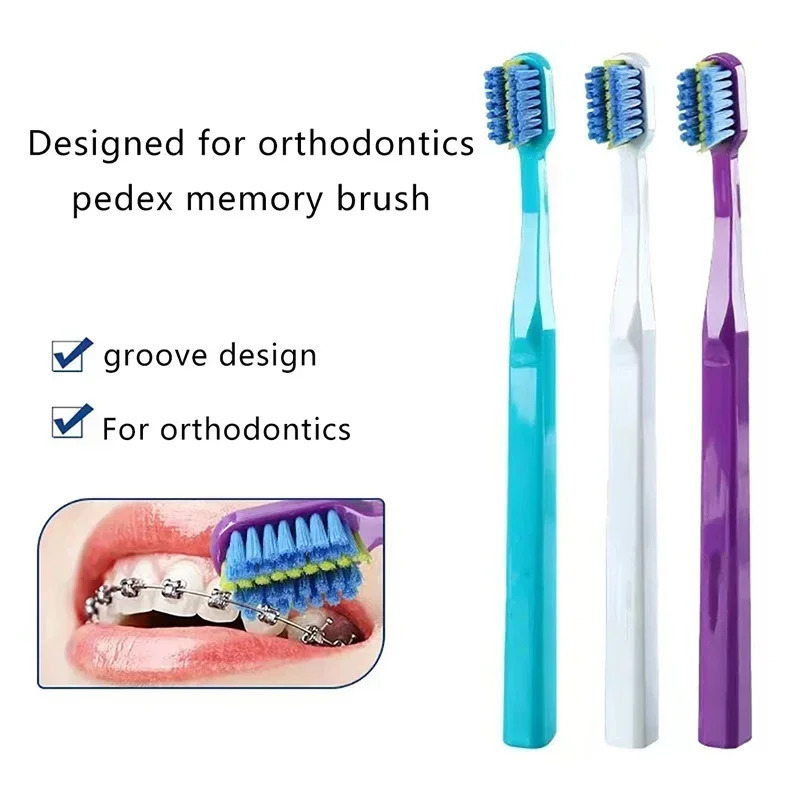 1 Pcs Deeply Clean Orthodontic Braces Adult Toothbrushes Dental Soft Toothbrush With Dust Cover 250115