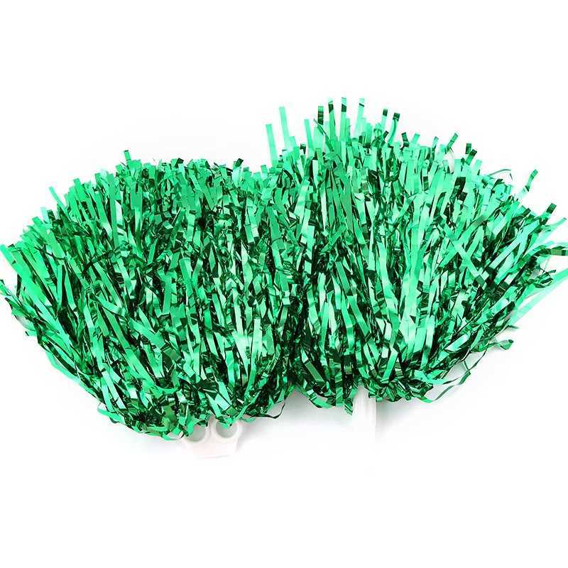 Cheerleading Pom Poms with Handle Cheer Balls Gold Yellow Pink Red Green Blue Hand Dance Pompoms Accessories for Women Girl KidsW250121