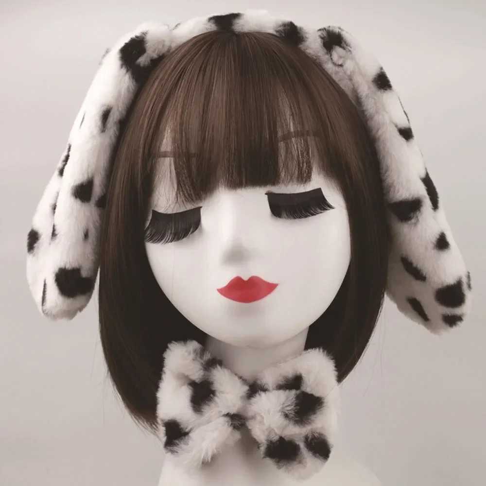 Girls Adult Children Cute Plush Anime Spotted Dog Ears Funny Animal Costume Cosplay Props Headband Skirt Nose Tail W250117