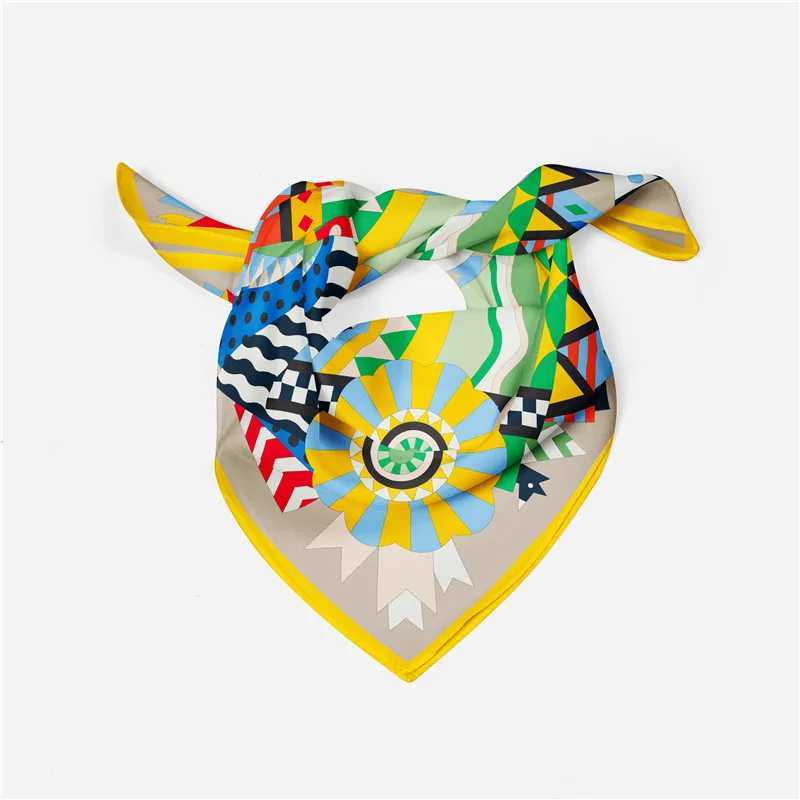 2023 New 53*53cm Silk Satin Hair Scarf Women Handkerchief Printed Female Square Head Bandana Small Neck Muffler Hijab La Girl W250118
