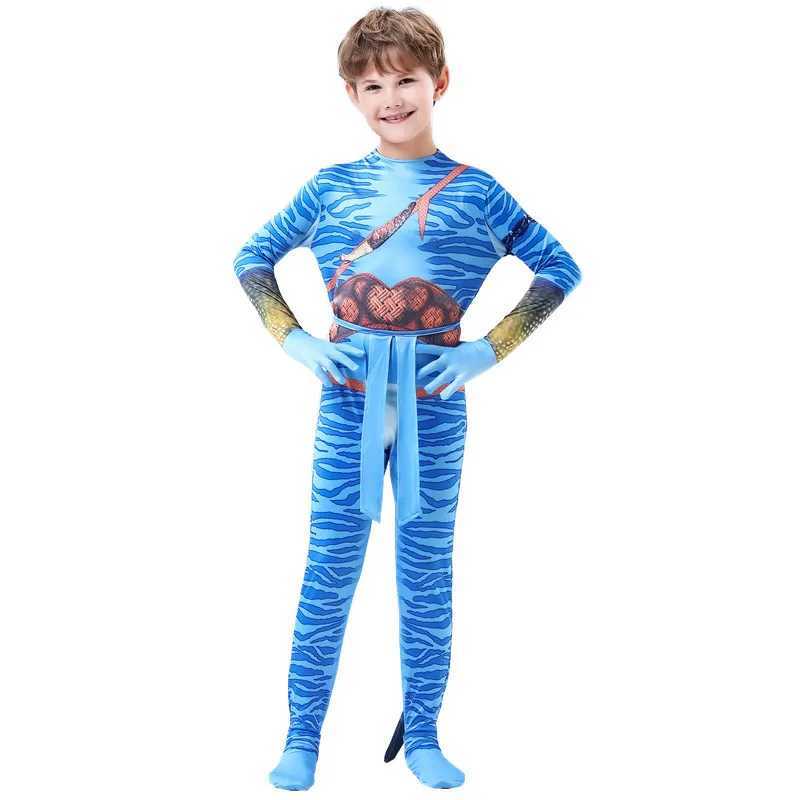 Avatar childrens costume role-playing children boys and girls Avatar Water Road aliens Christmas Halloween and makeup party W250117