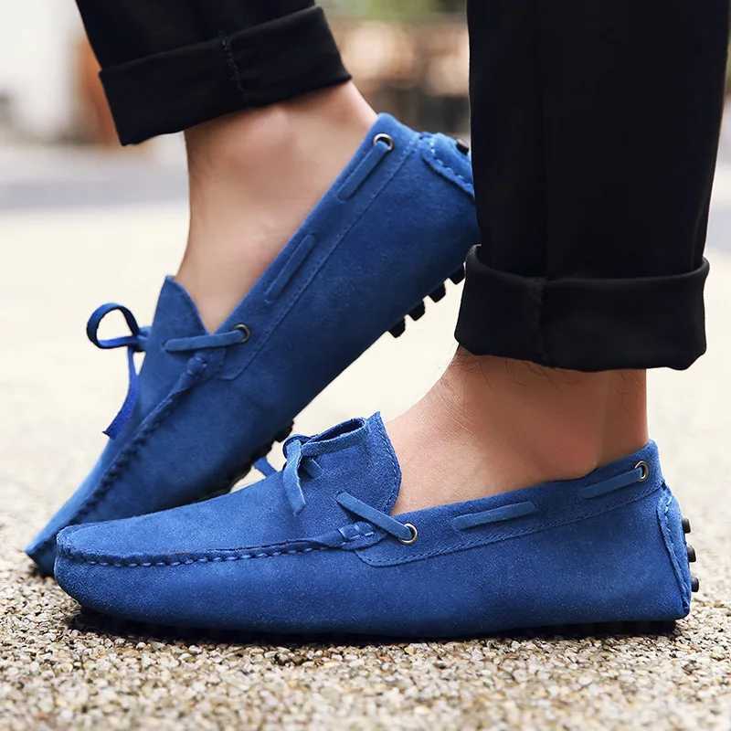 2025 Luxury Men Loafers Soft Boat Shoes Man High Quality Mens Shoes Casual Suede Genuine Leather FlatsXJ250118
