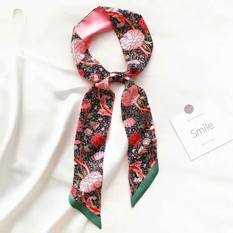130CM New Korean Version Fresh And Original Style Flower Bird Womens Decoration Ribbon Hair Band Small Scarf Neck Scarf W250118
