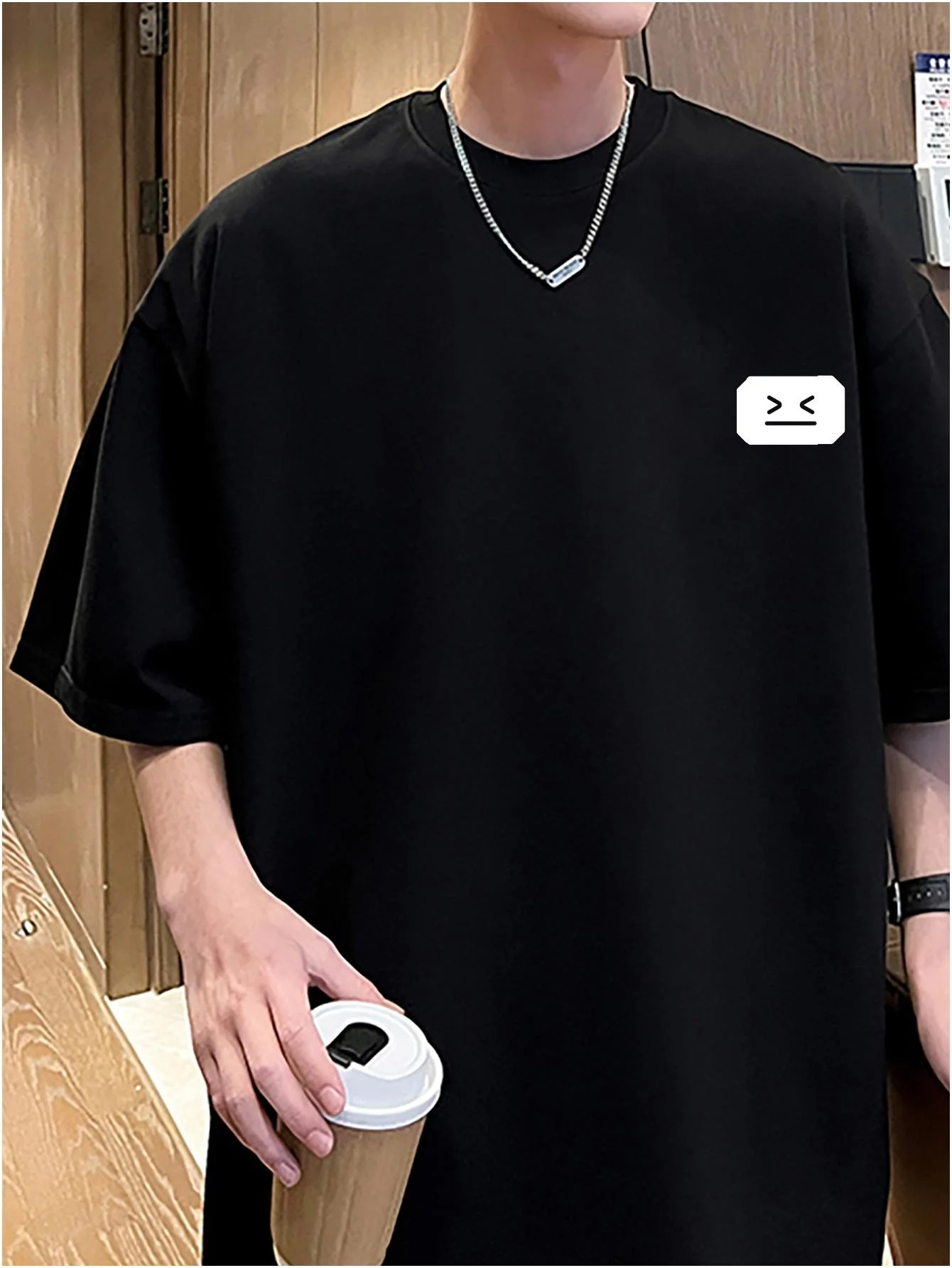 Combed Cotton Tshirt For Men Y2k Harajuku Unisex Korean Tshirts Kpop Streetwear Male Graphic Top Oversize Short Sleeve Tees 250122