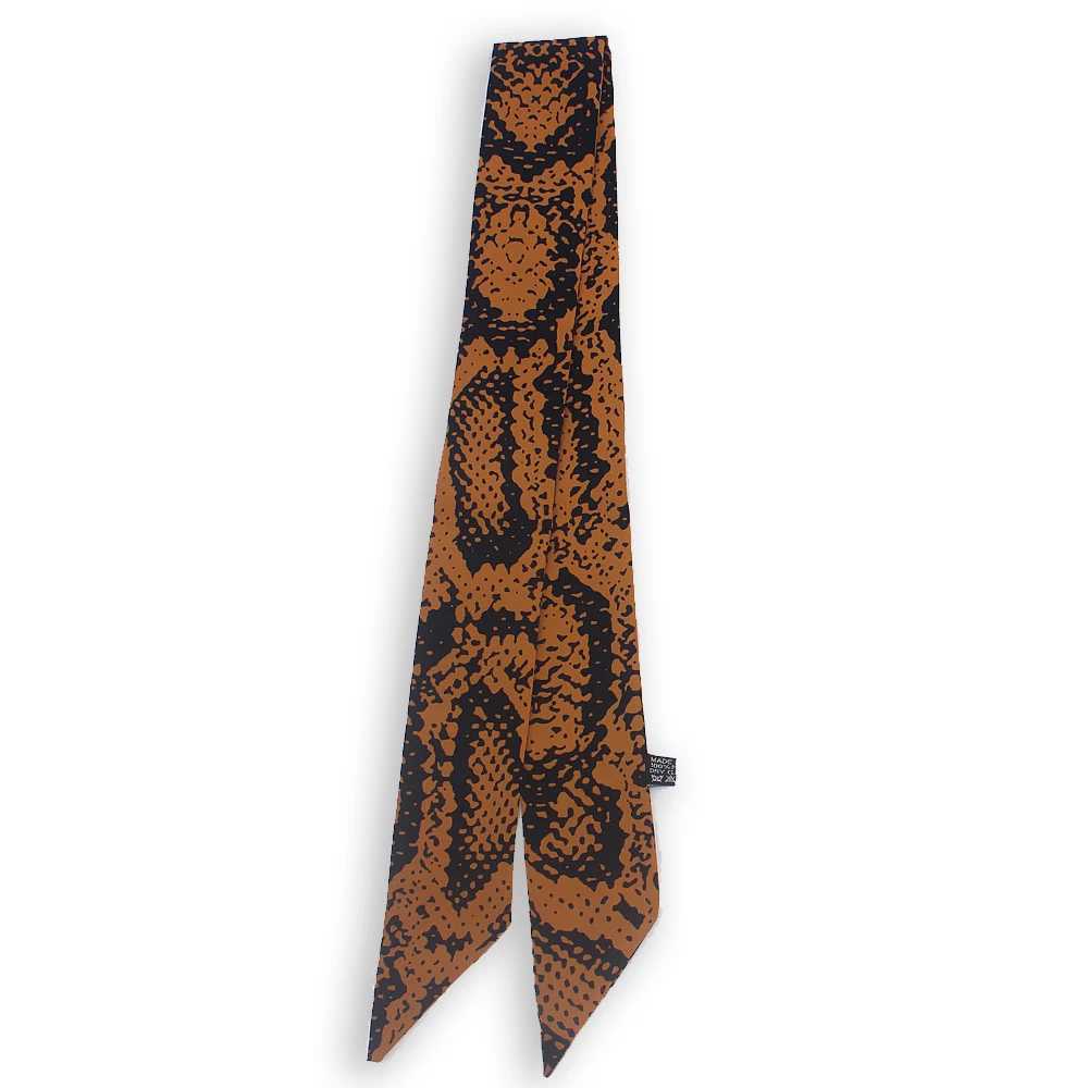 2019 Leopard Snake Skin Print New Bag Skinny Silk Scarf For Women Luxury Foulard Women Tie Fashion Head Scarves For Ladies H1053 W250118