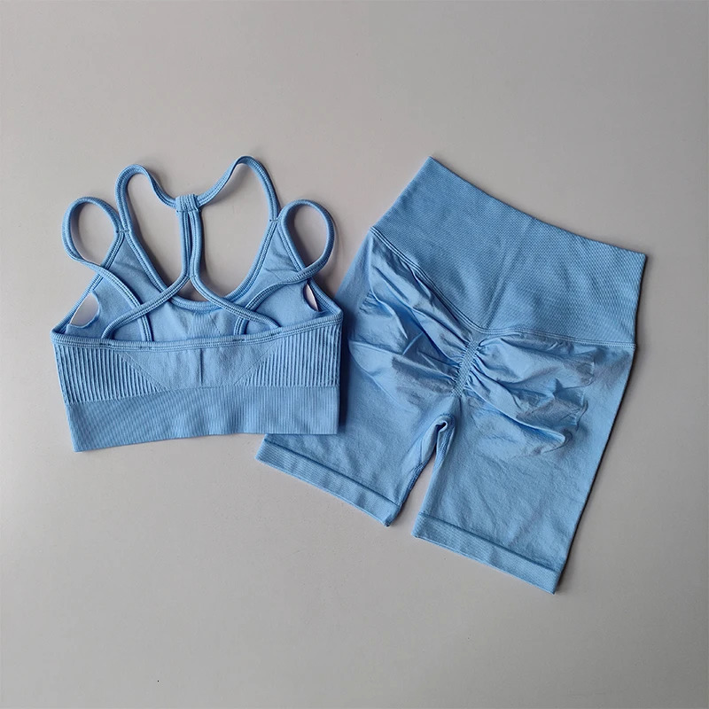 Peach High Waist Hip Lifting Sports Set Gathering Shockproof Quick Dried Yoga Clothes Running 34 Pants Fitness Two Piece 250113