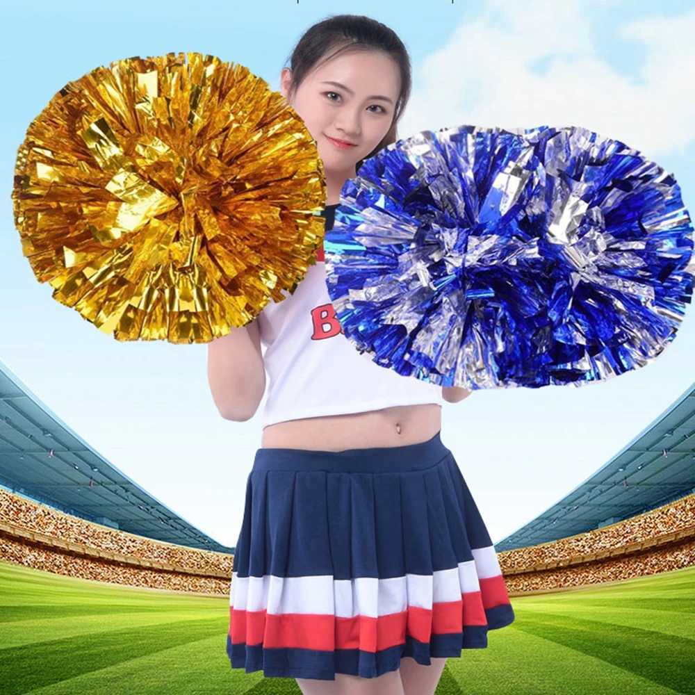 pc Cheerleader Pom Poms Competition Cheering Ball Club Sport Supplies Dress Costume Poms Baton Handle DecoratorW250121