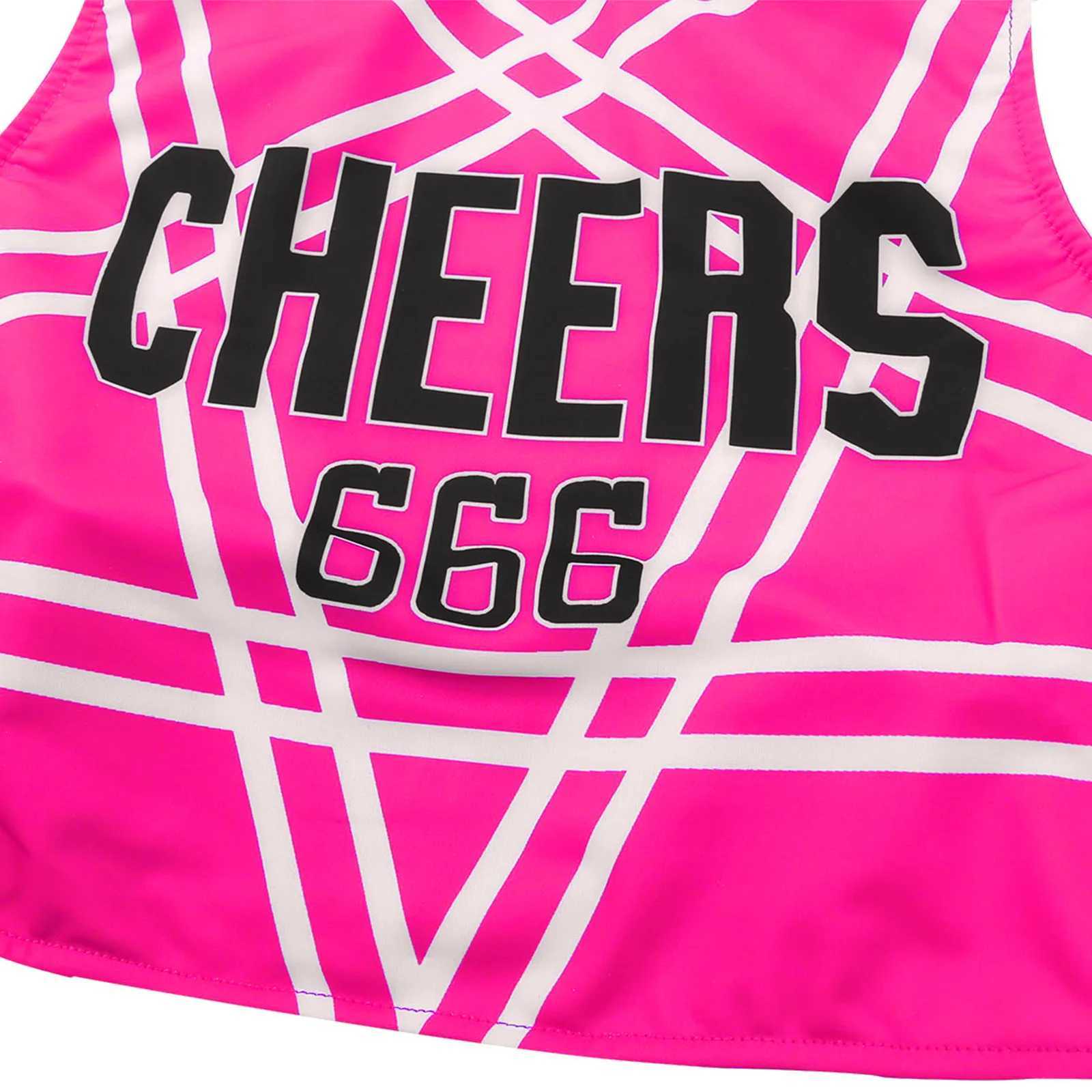Adult Cheerleader Clothing Costume Cosplay Schoolgirl Uniform Cheerleader Outfits Sleeveless Crop Top with Mini Skirt UniformsW250121