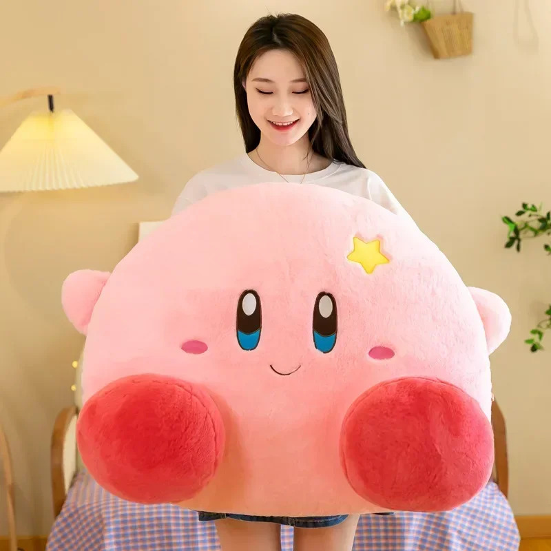 50/70cm Anime Kirby Plush Dolls Kawaii Cartoon Cute Fluffy Pink Pillow Stuffed Animal Toy Home Decoration Kid Birthday Gift Girl 250109
