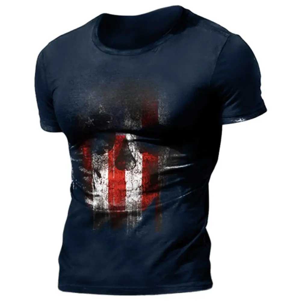 Mens summer T-shirt 3D retro horror skull top hip-hop rock streetwear O-neck short sleeved T-shirt oversized mens T-shirt W250117