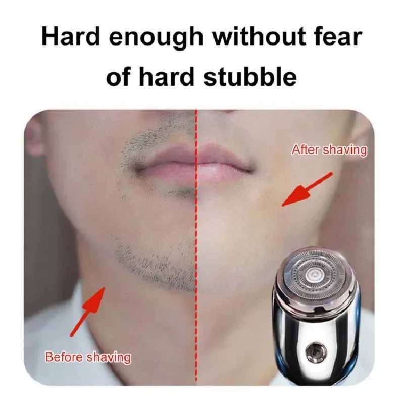 Mens Portable Mini Electric Razor Wet and Dry Shaver Stainless Steel Turbo Rotating with 1PC USB Travel Face Full Body ShaveW250117