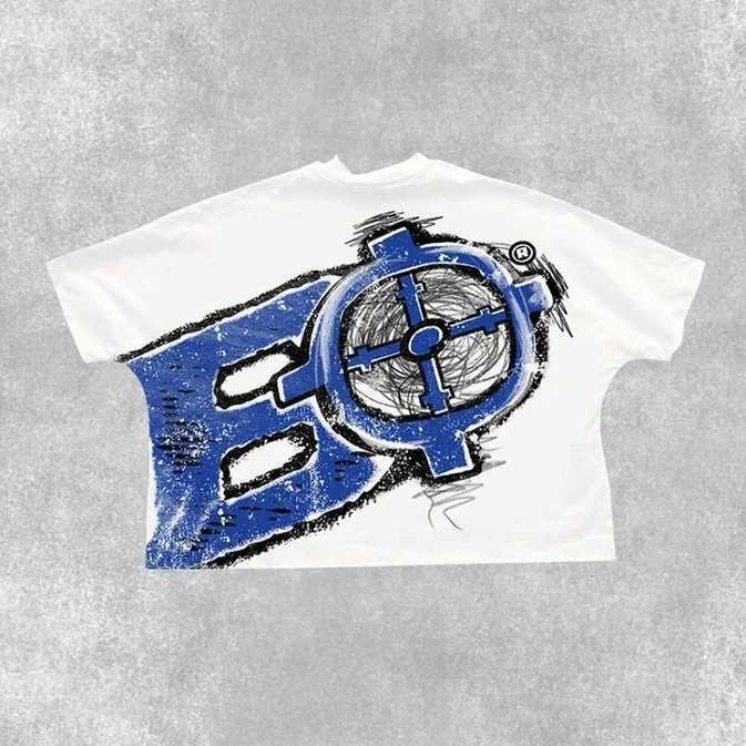 T Shirt Y2K Harajuku Hip Hop Gothic Graphic Print Oversized TShirt Mens Womens New Round Neck Cotton Short Sleeve Tops Clothes W250117