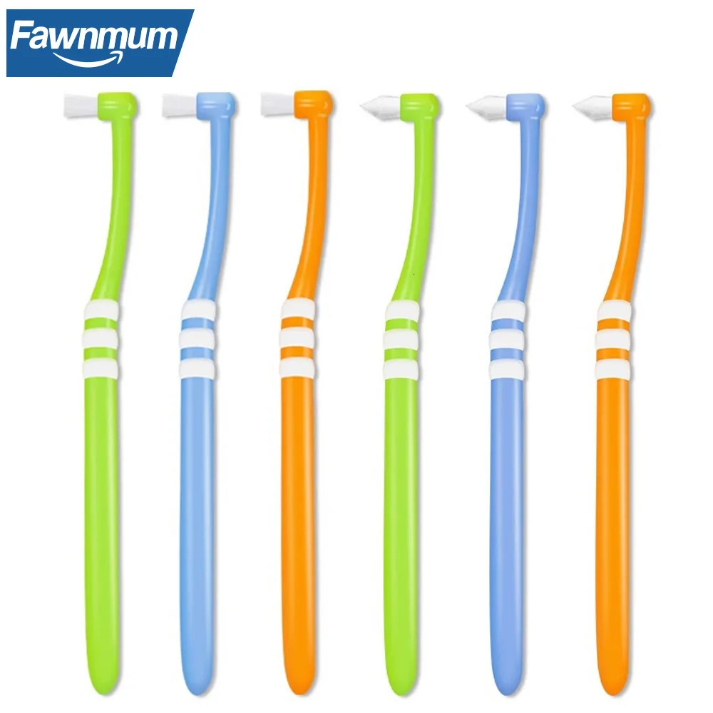 Fawnmum 1PC Dental Orthodontic Toothbrush With Pointed and Flat Head Professional Cleaning Brush Between Teeth Oral Hygiene Tool 250115