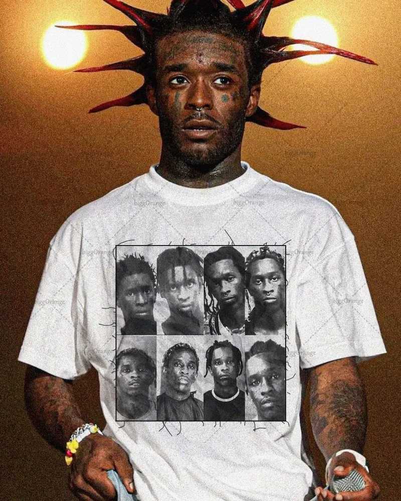 European and American New Summer Short-sleeved Cotton T-shirt Personalized Trendy Portrait Print Retro Harajuku All-match Top W250117