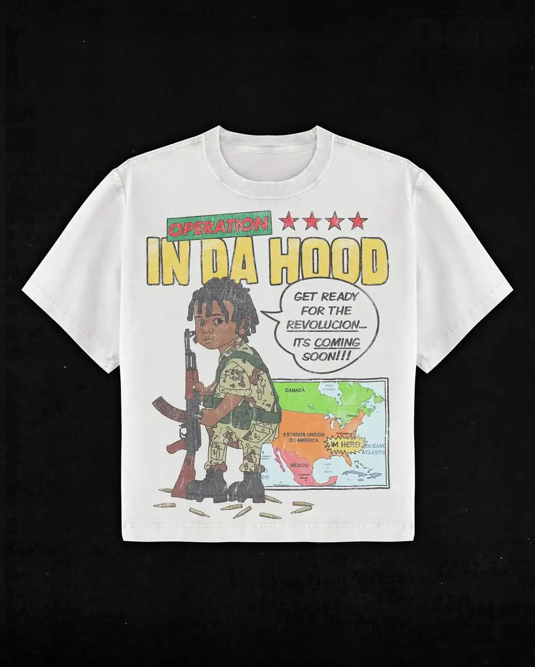 American Harajuku Y2K African Antiwar Childrens Printed Tshirt Mens Summer Casual Street Trend Hiphop Sports Shortsleeved 250122