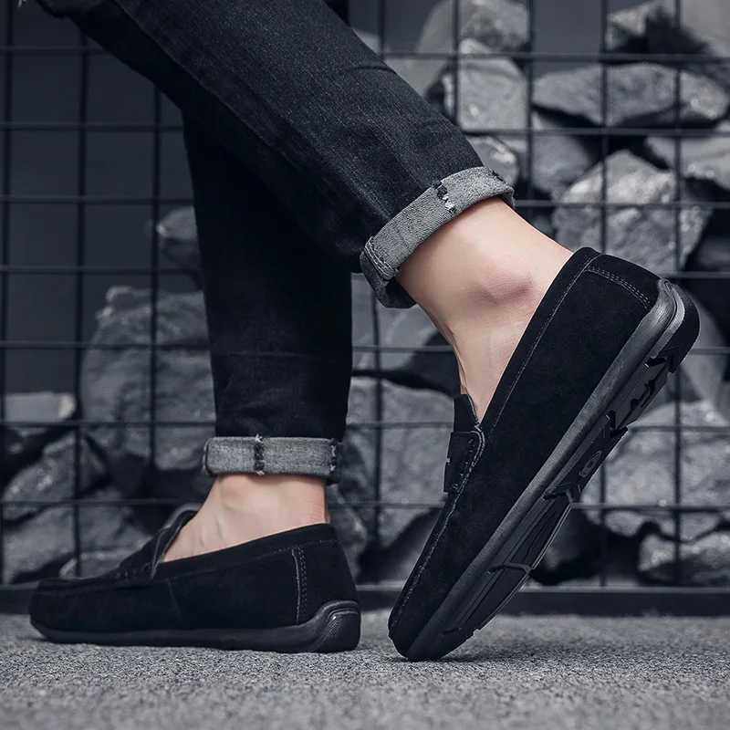Mens Loafers Lightweight and Breathable Casual Shoes Mens Flat Driving Shoes Soft Sole Slip- Business Shoes XJ250614