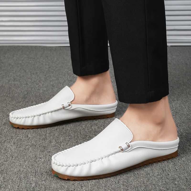All-mah Luxury Brand Male ShoesLightweight for Men Muller New Arrival Outdoor Men Casual Shoes Leather Mens Slip ShoesXJ250118