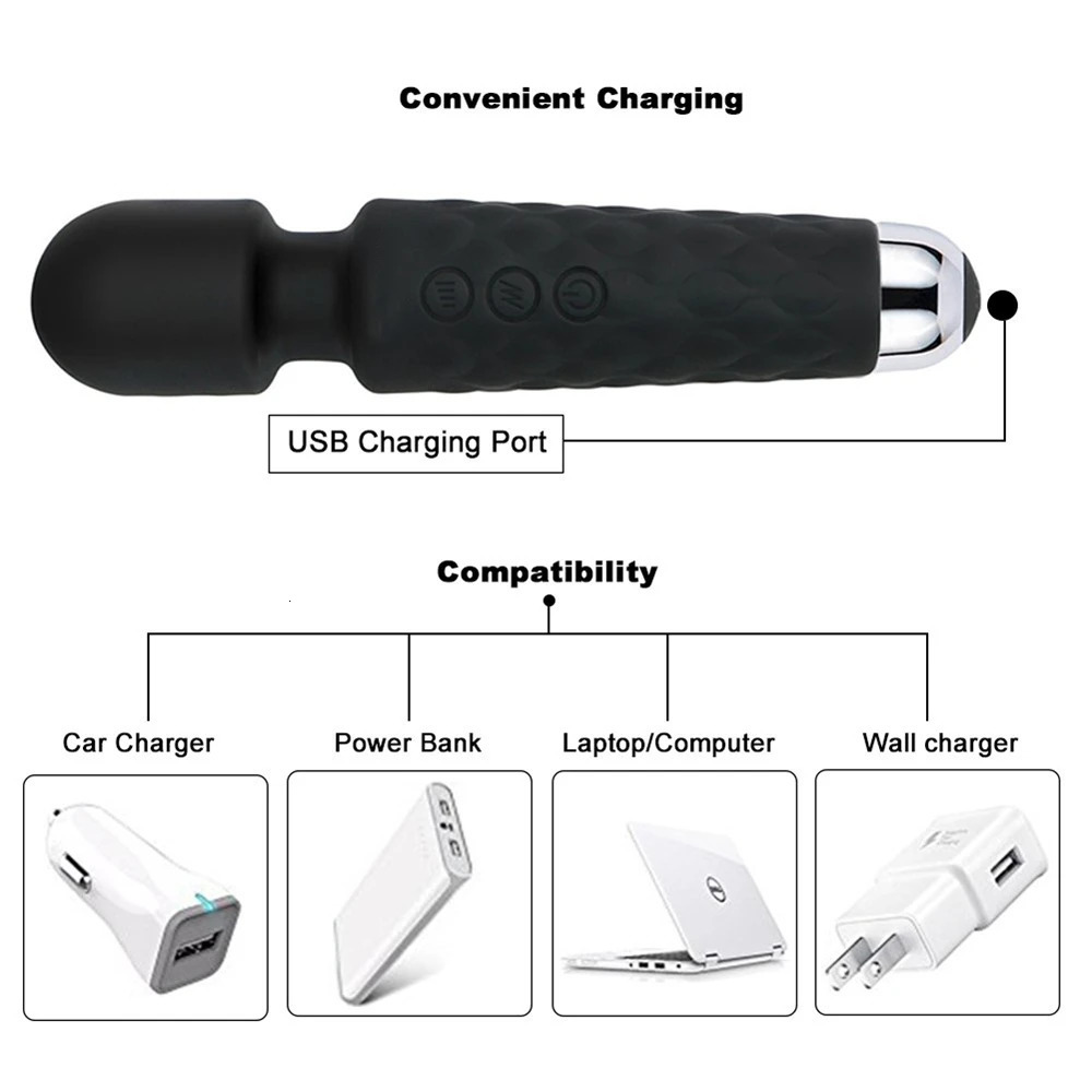 20 Modes Powerful AV Vibrators Rechargeable Magic Wand Massager Clit Massage Female Masturbation Silent Adult Sex Toys for Women 250114