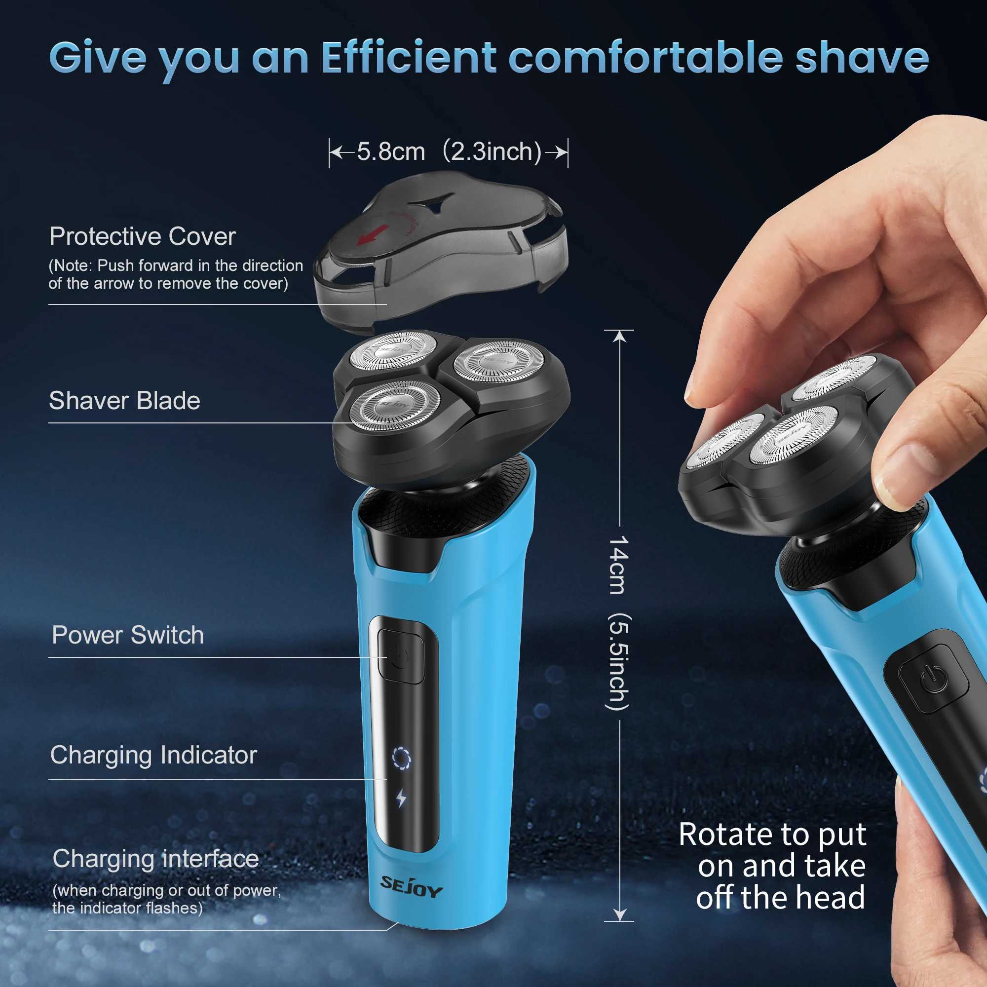 Joy 5-in-1 Mens Electric Shaver Cordless Dry Multi functional Wet Shaver Nose Hair Beard Trimming Shaver Mens Electric ShaverW250117