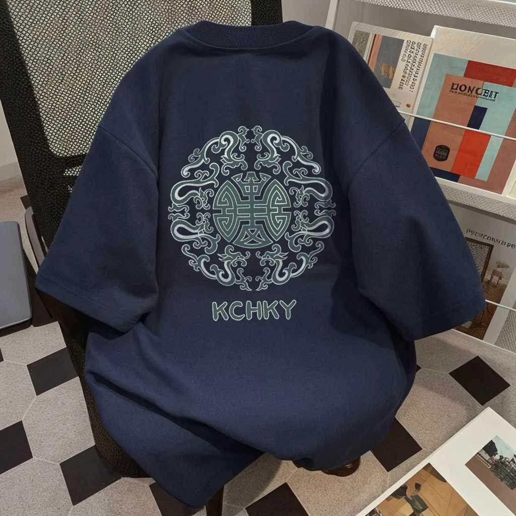 Summer Street Trendy Personalized Graphic Printed Round Neck Short Sleeve Couple Loose Retro Casual T-shirt Harajuku Top y2k W250117