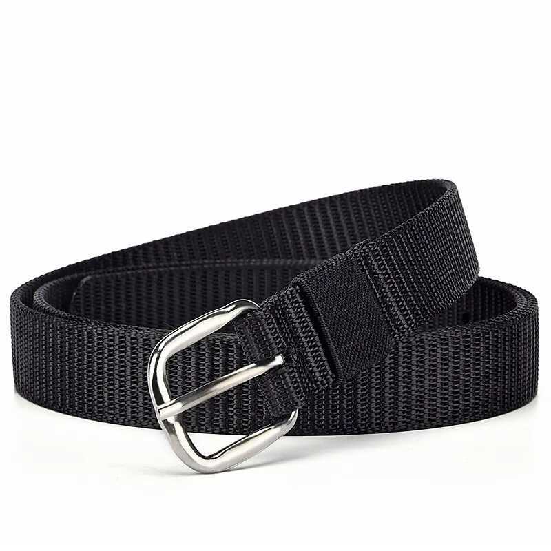 Womens leather belt canvas needle buckle thin waistband outdoor sports and leisure work pants jeans belt mountain climbing belt childrens belt W250120