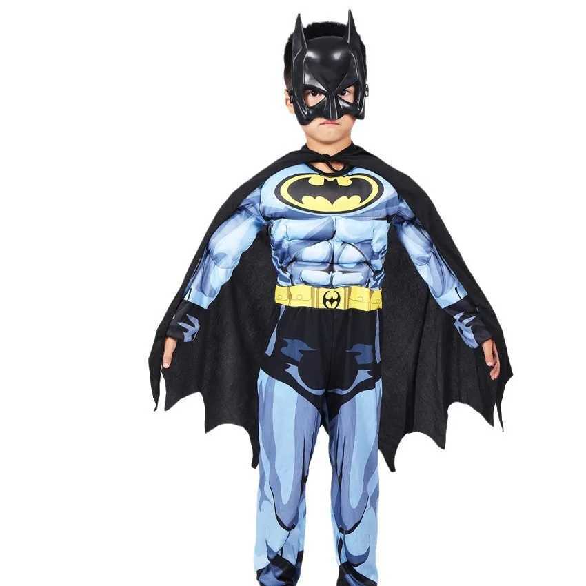 Movie Child Batman Cosplay Costume Hero Collection Black Panther Bodysuit Boys Mask Cape Halloween Anime Cosplay Party Jumpsuit W250117