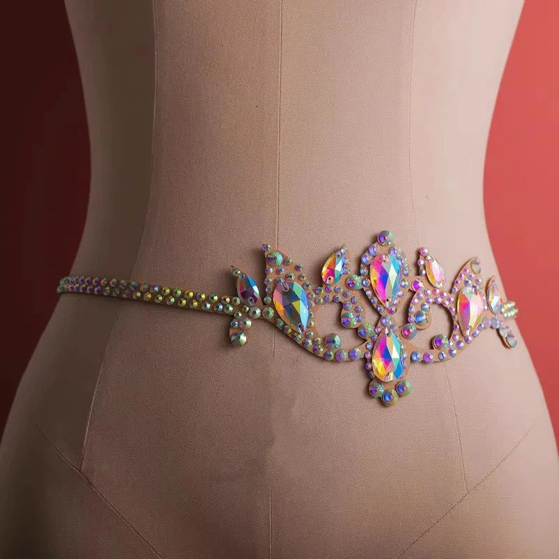 Sparkle Belly Dance Waist Chain Belt Shine Layered Rhinestone Body Belly Dance Jewelry Accessories Chain Adjusyable for Women 250117