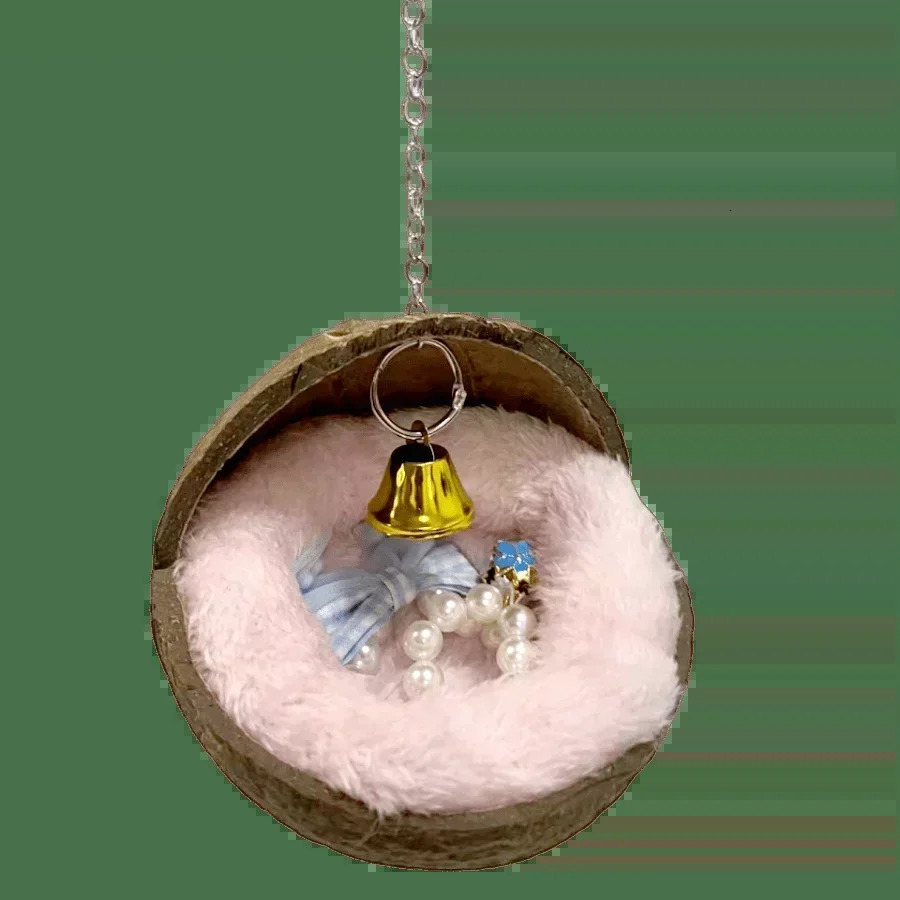 Natural Coconut Fiber Bird Nest For Small Pets House Bed Breeding Anti-Pecking With Warm Pad And Bell For Parrots 250121