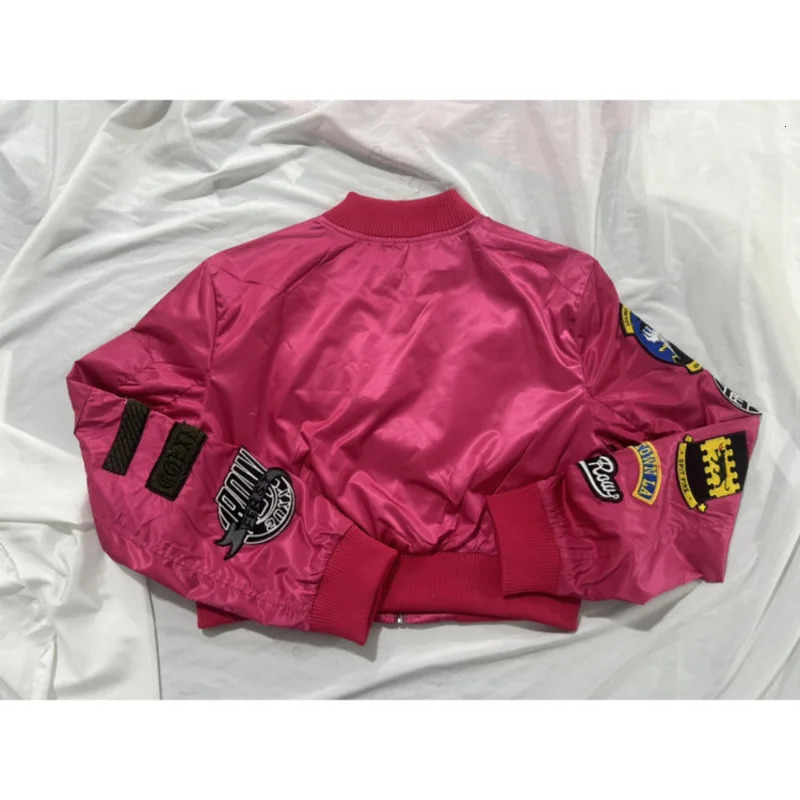 Varsity Women Crop Coat Patchwork Motorcycles Jackets Autumn Winter Y2K Streetwear Sexy Night Club Party Bomber Jackets 250118