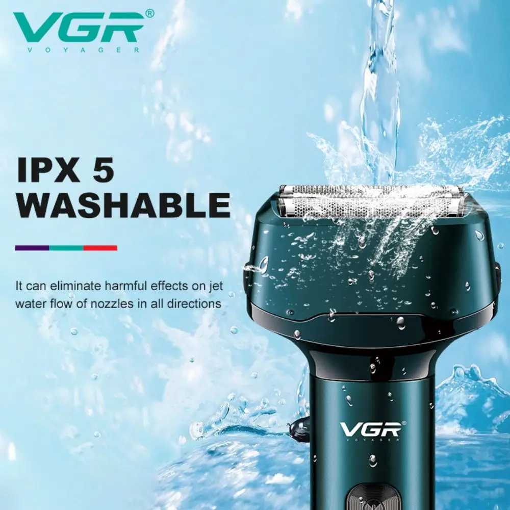 VGR Foil Shaver Professional Electric Shaver Triple LED Display USB Charge Pop-Up Hair Trimmer IPX5 Waterproof V-370/V-371W250117