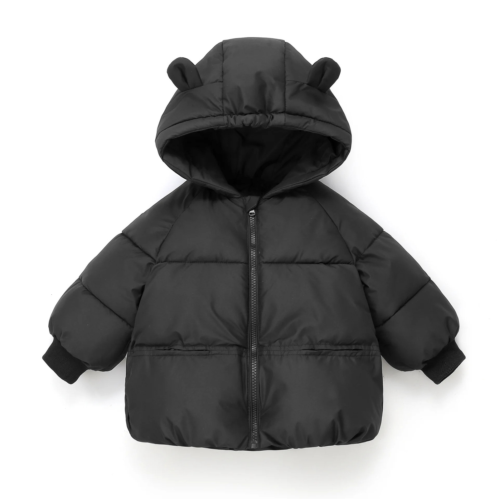 Autumn Winter Kid Thicken Fashion Cotton Coat Boy Children Solid Cardigan Hooded Long Sleeve Tops Girl Baby Warm Casual Jacket 250115