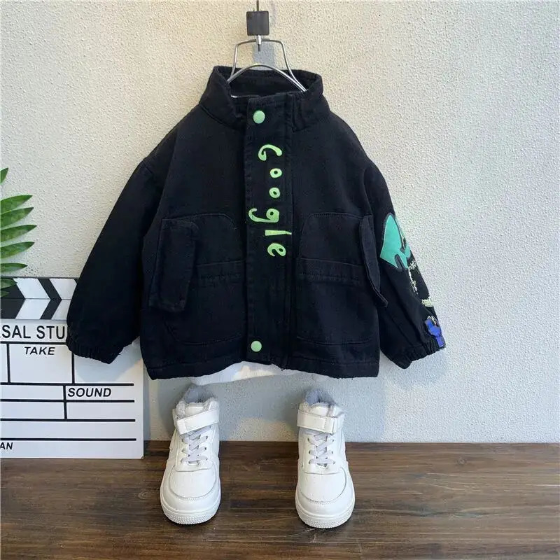 Boys Jacket Spring and Autumn Childrens Denim Top Boys Casual Jacket Jeans Kids Coat For Boy Baby 2 4 6 8 10Y 250114