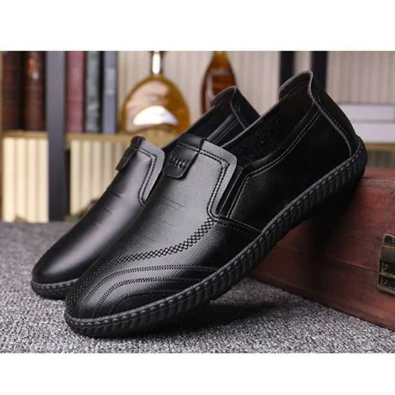 Mens Autumn Casual Shoes Fi soft leather footwear Versatile comfortable loafers male breathable new flat Zapatos 2024XJ250118