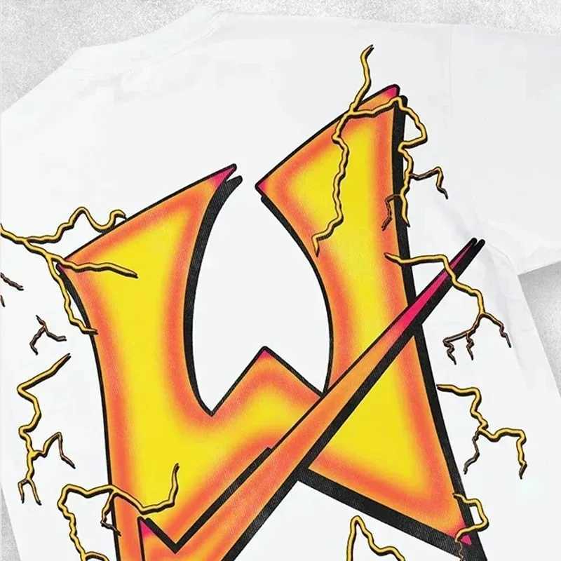 Y2K T Shirt Men Exaggerate Gothic Graphic Print Harajuku Punk Streetwear Cotton Round Neck Oversized Short Sleeve Tops Tees New W250117