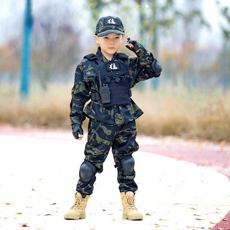 Childrens Camouflage Suit for Primary School Military Training Summer Camp Special Forces Boys and Girls Performance Clothing W250117