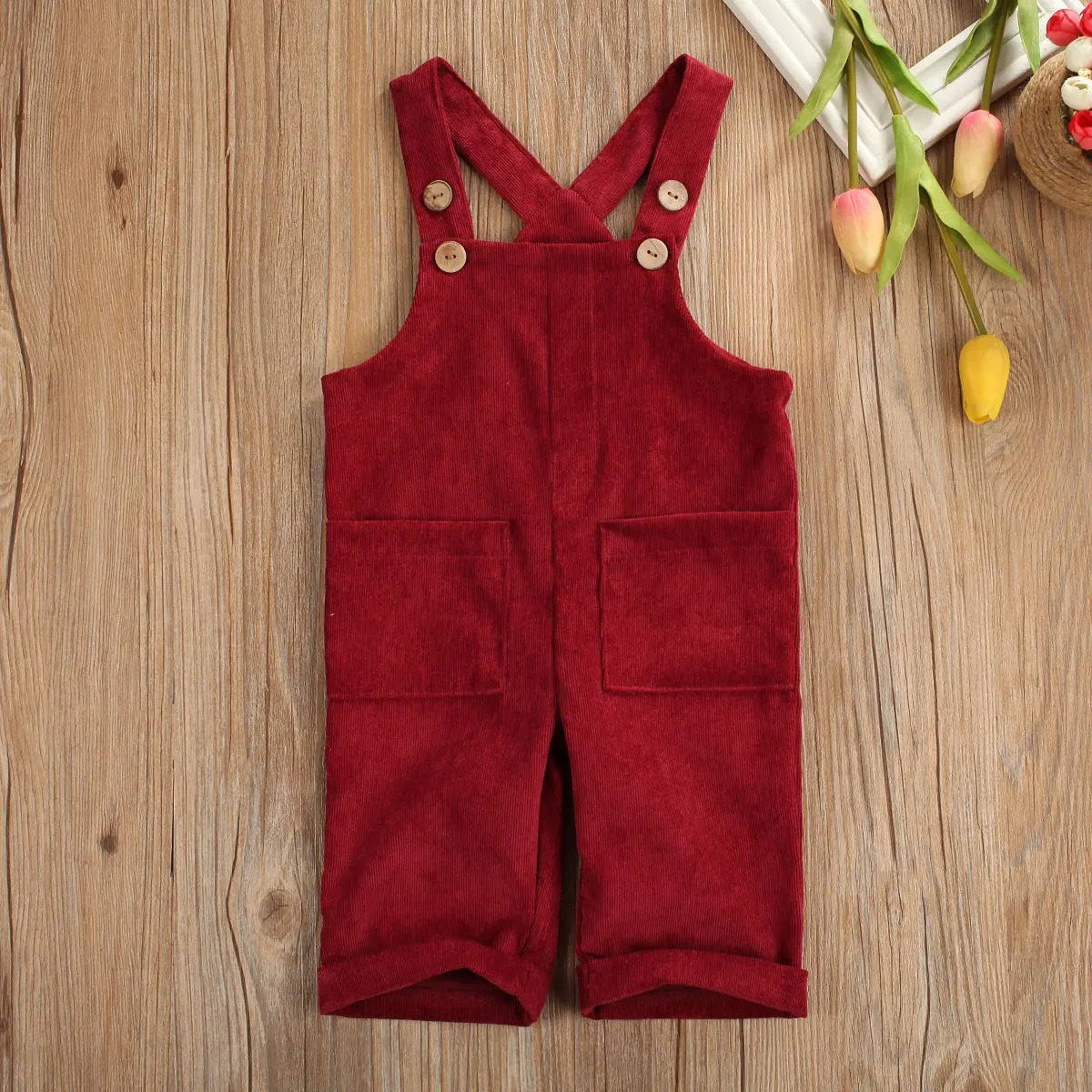 05Y Baby Corduroy Suspender Pants Boys Girls Autumn Clothes Kids Sleeveless Loose Overalls Romper Jumpsuits with Pockets 250117