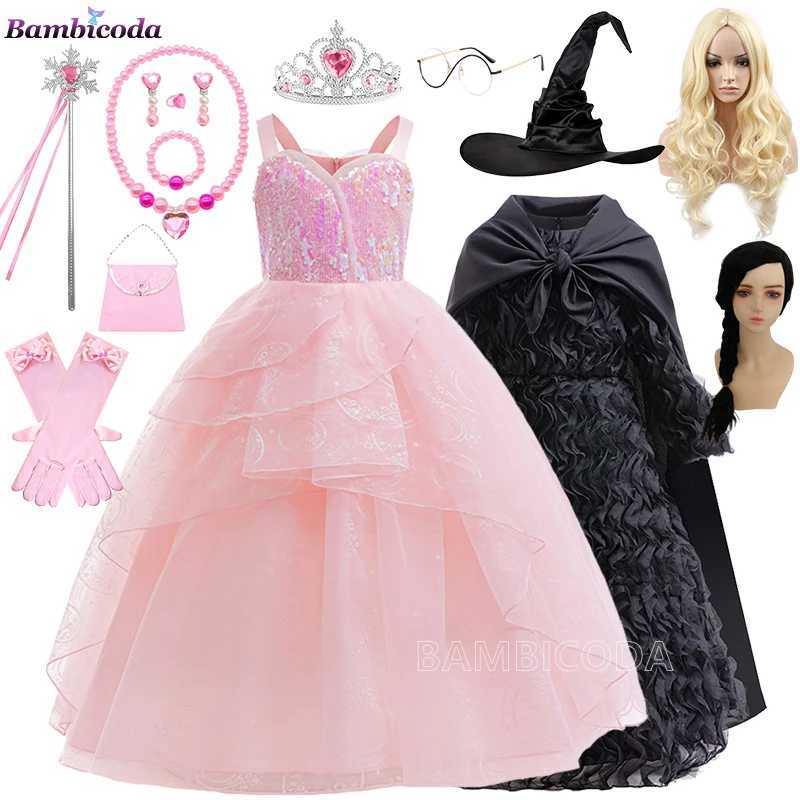 The--Wicked Glinda Elphaba Cosplay Costume Glinda Pink Princess Dress Costume For Girl Party Cosplay Movie Party Witch Clothing W250117