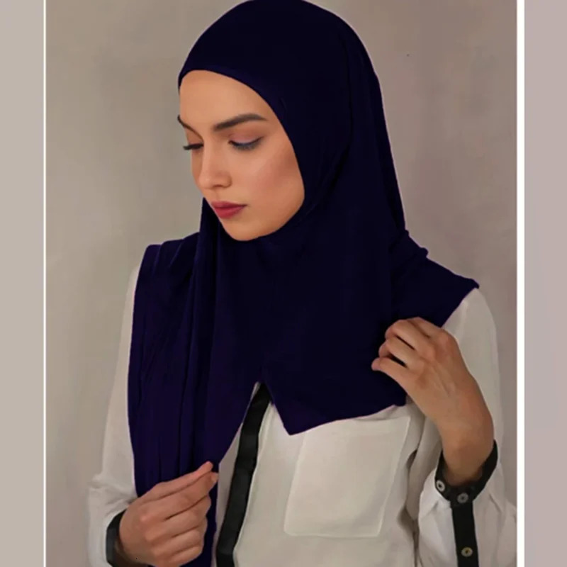 Fashion Modal Jersey Hijab Instant Scarf Muslim Woman Bonnet Hijab Shawl Lady Soft Long Wraps Church Prayer Turban Headband 250121