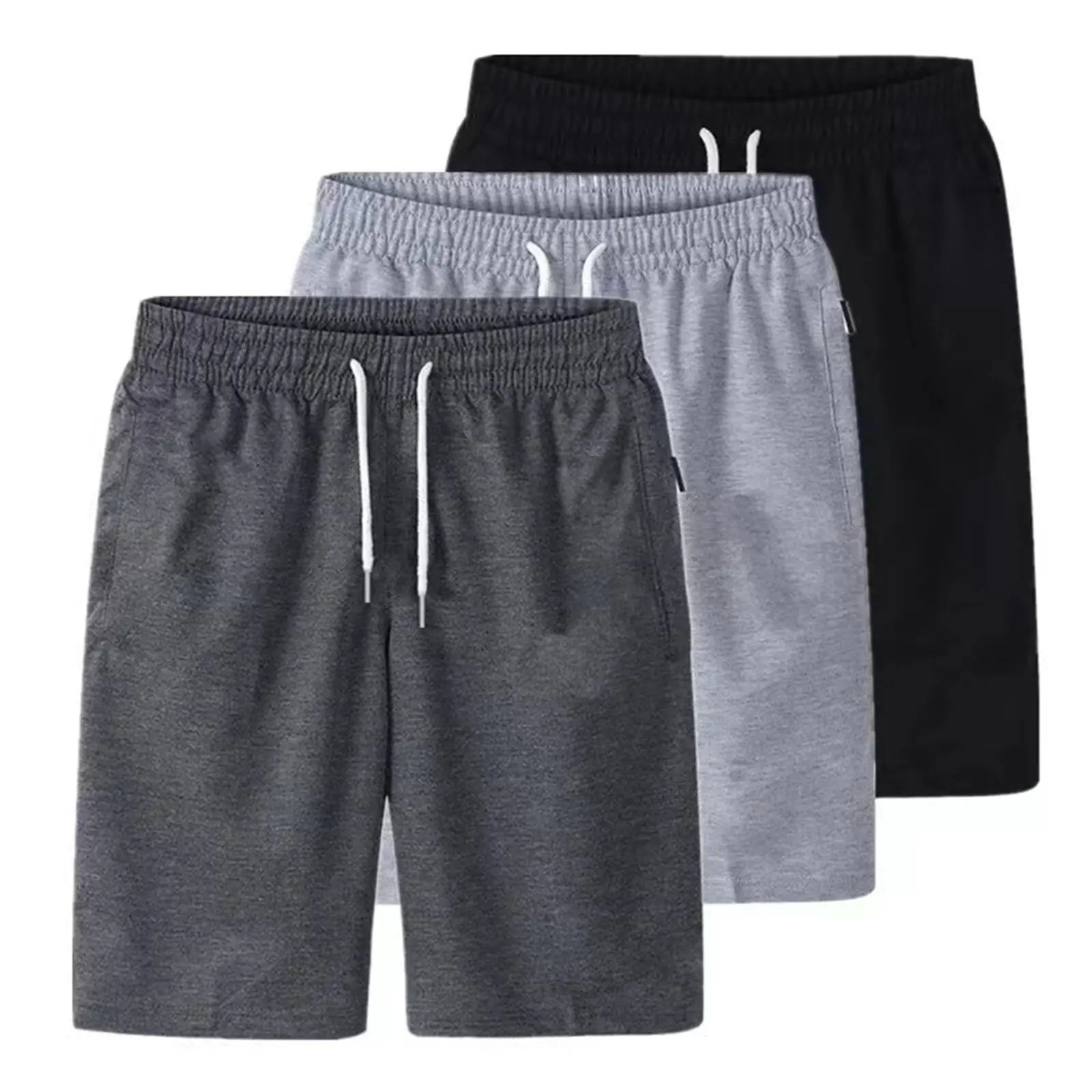 Mens Sports Pocket Solid Drawstring Board Trunk Beach Short Pants Shorts Summer Thin Trousers Zippered Pocket Loose Sweatpants 250109