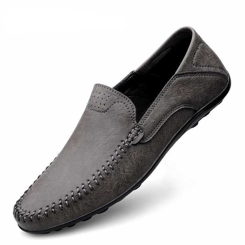 Genuine Leather Men Shoes Casual Formal Mens Loafers Luxury Brand Italian Breathable Slip Male Boat Shoe Size 46 47XJ250118