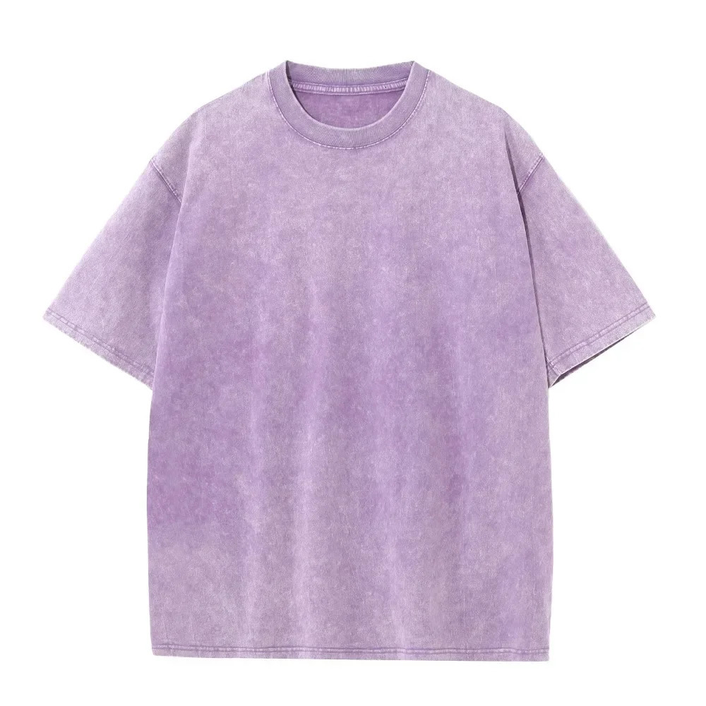2024 American Large Size 230G Cotton T Shirts Men Summer Vintage Clothes Washed Tees Casual Short Sleeve Basic Male Tops 250122