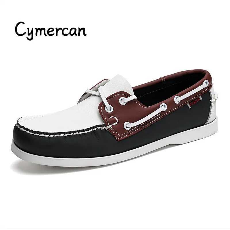 Genuine Leather Mens Causal Shoes Summer Comfy Lace-up Sneakers Shoes Luxury Brand Business Boat Shoes Mocassins Male LoafersXJ250118