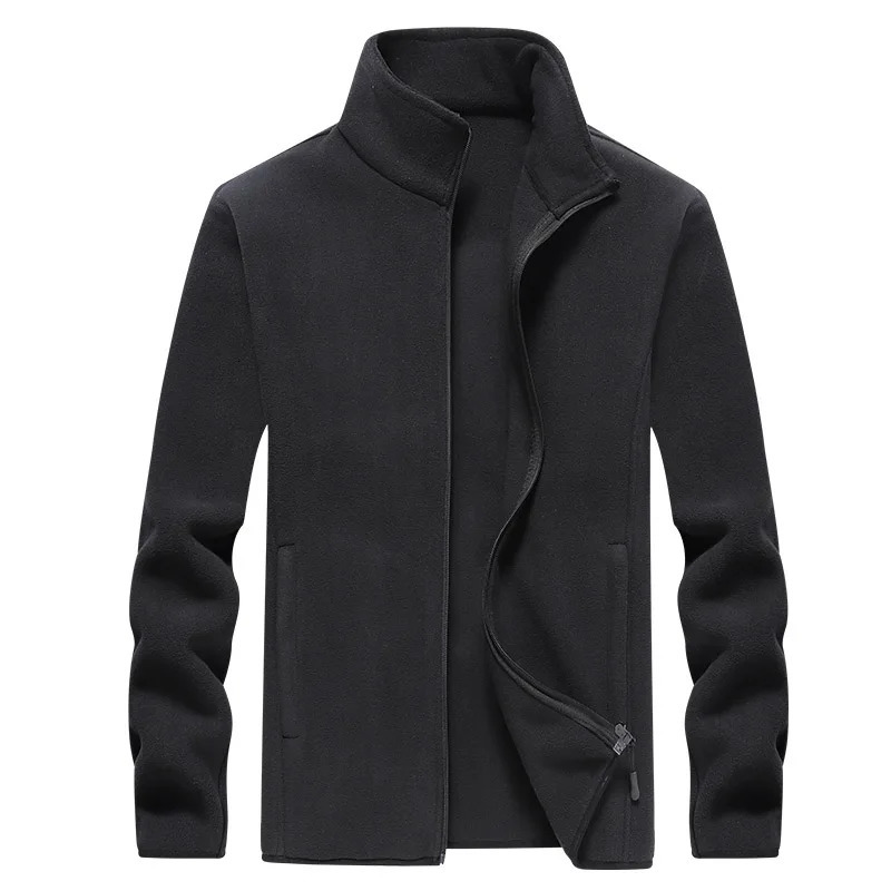 Winter fleece hiking jacket windbreaker for men Sportswear Wool lining thickened warm mens coat plus size overcoat 250117