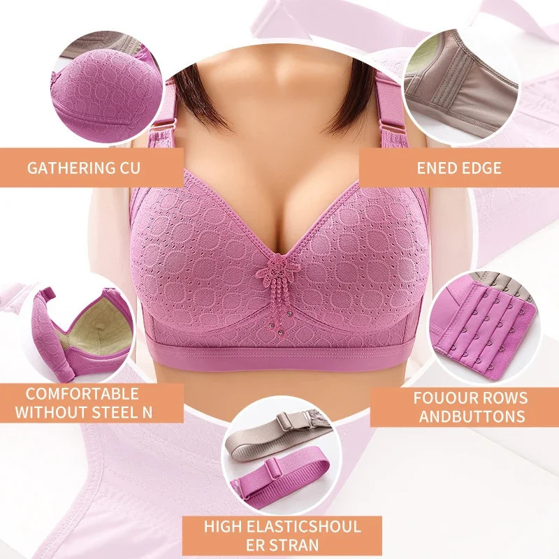 Large Size No Steel Ring Comfortable Womens Bra Sweatabsorbing Top Sexy Thin Mold Cup Soft Bras for Women For 250122