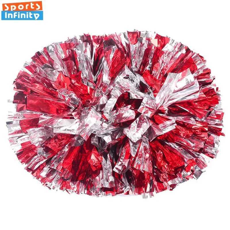 Colorful Handle Cheerleader Pom Poms Big Cheer Balls Silver Gold Hand Dance Pom Cheerleading Accessories for Women Girl KidsW250121