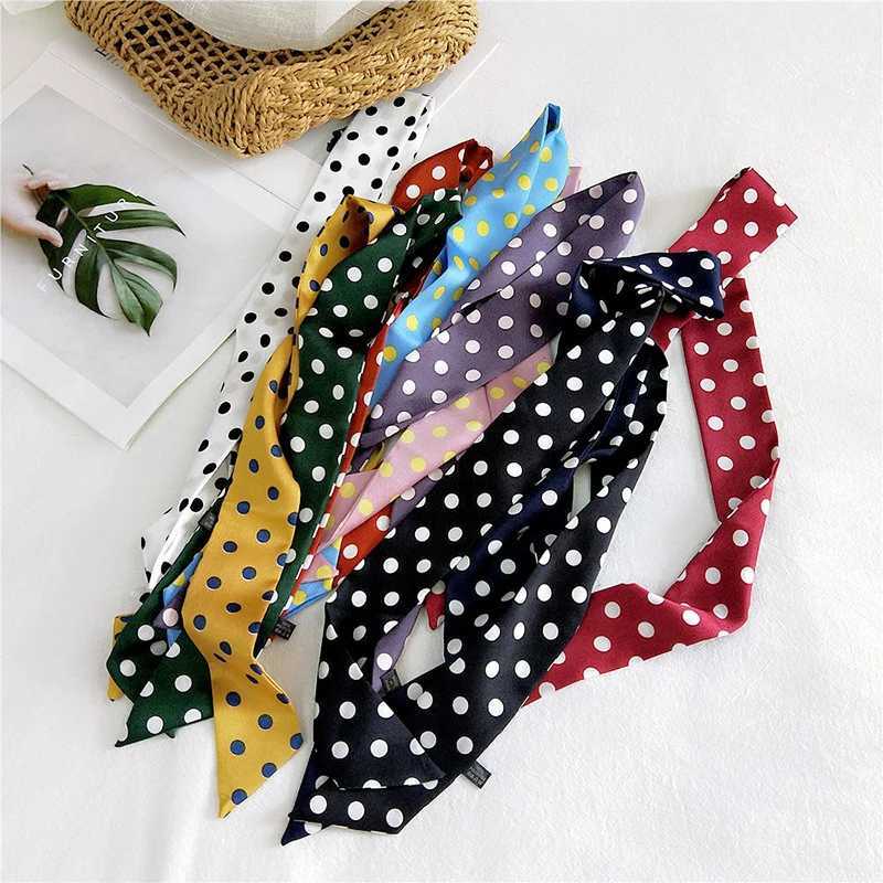 Long and thin hair scarf large and thin neck scarf hair band headband Korean full matching collar fashionable polka dot collar W250118