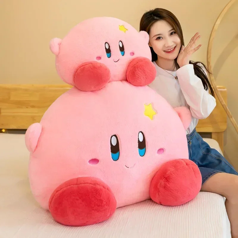 50/70cm Anime Kirby Plush Dolls Kawaii Cartoon Cute Fluffy Pink Pillow Stuffed Animal Toy Home Decoration Kid Birthday Gift Girl 250109
