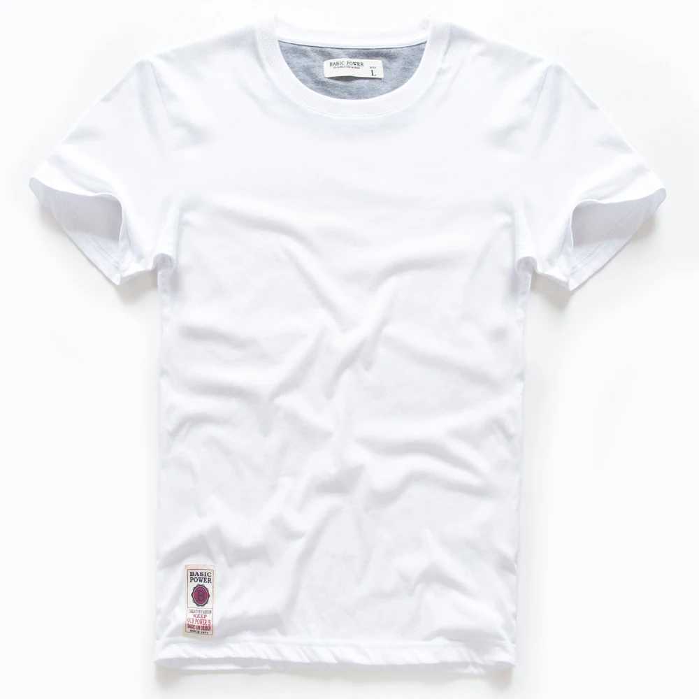 Mens T-shirt Cotton Solid Color t shirt Mens Causal O-neck Basic Tshirt Male High Quality Classical Tops W250117