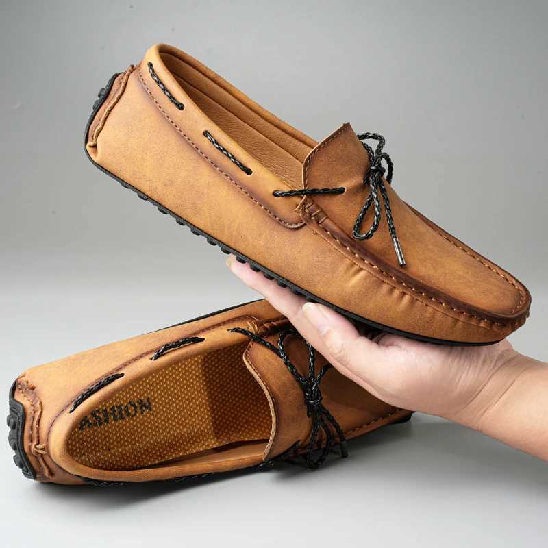 Men High Quality Leather Loafers Men Slip Casual Shoes Mens Flats Fi Men Shoes Male Driving Shoes Size 38-49XJ250118