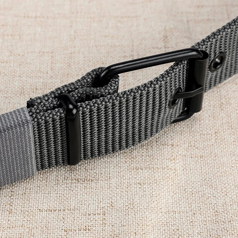Mens Belt Porous Canvas Pin Buckle Leather Outdoor Sports Womens Trendy Eyelet with Jeans for Men Women 250114